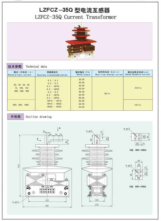 LZFCZ-35Q型电流互感器